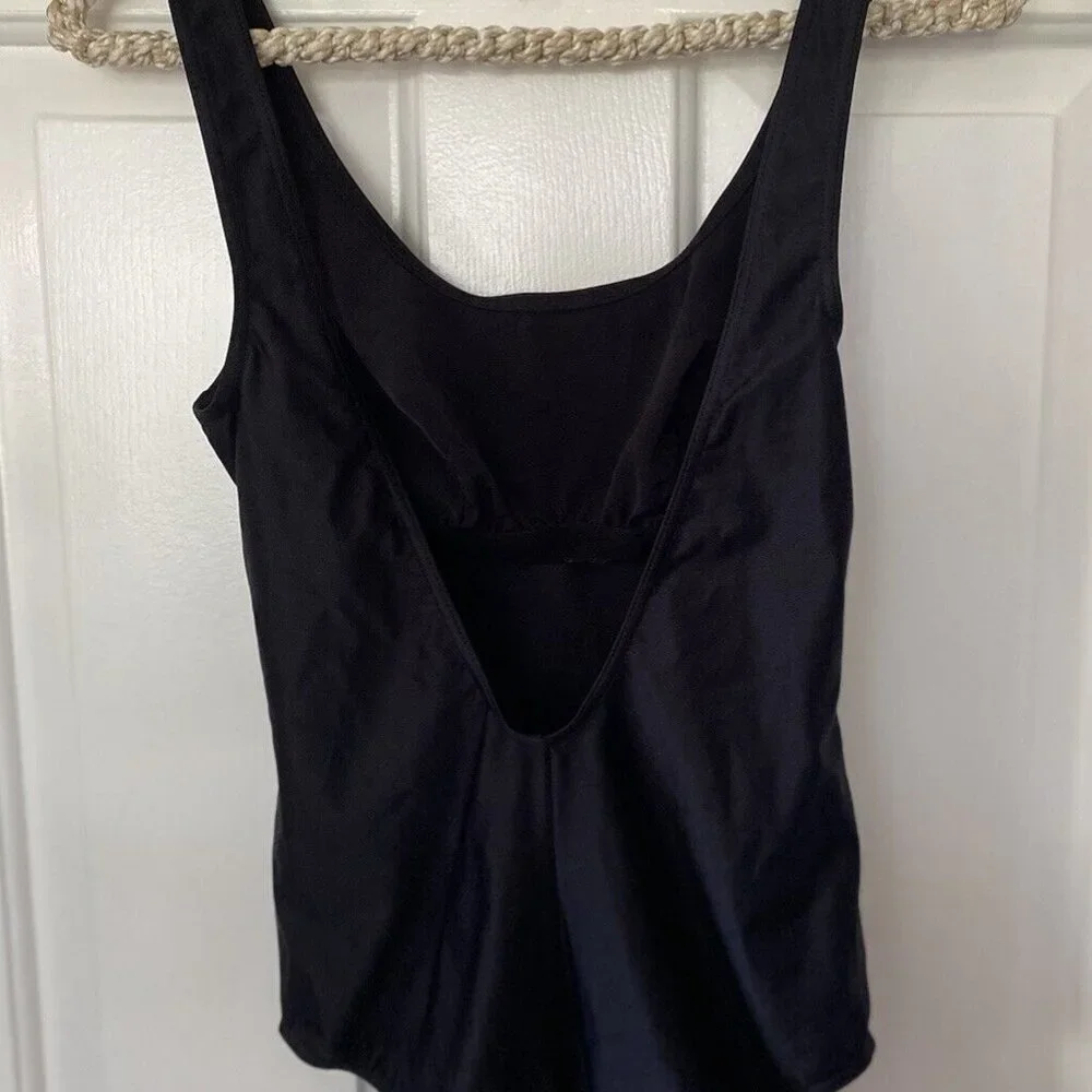 Anita Classix One Piece Swimsuit Size 8 Black White Stitching C Cup Vintage Look